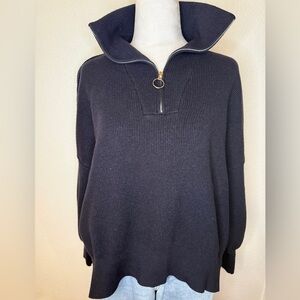 Women’s Deep Navy Half Zip Sweater